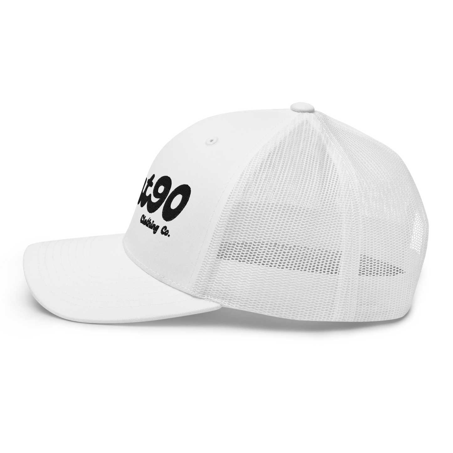 Bent90 Classic Mesh Snapback Unisex Trucker Hat - White